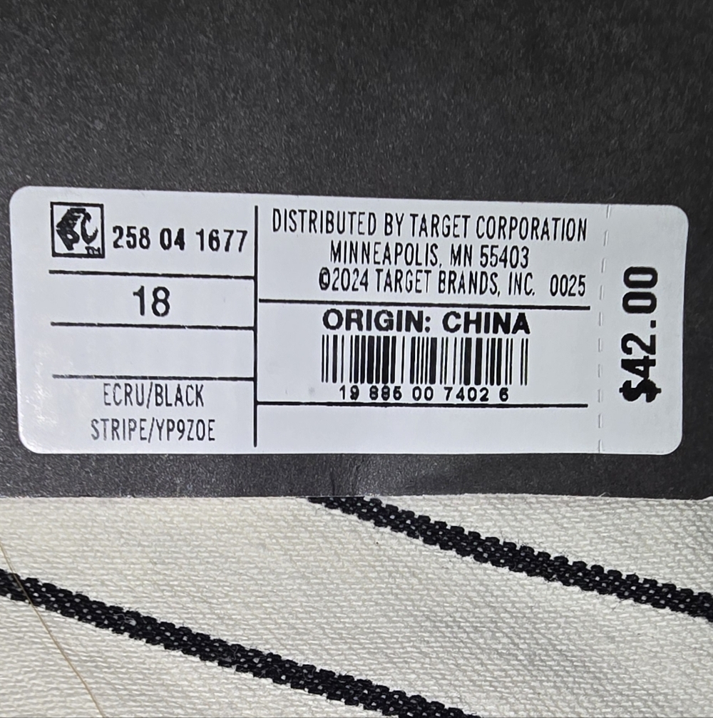 #1382 Future Collective Black and White Striped Barrel Leg Jeans Cargo Pants - Picture 7 of 8